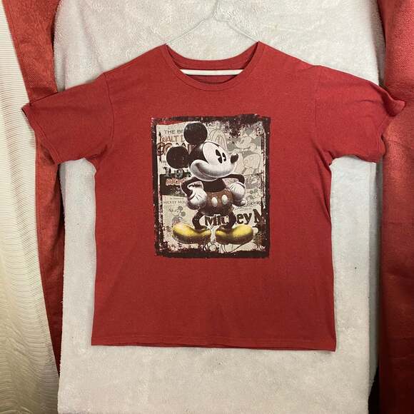 CLASSIC MICKEY MOUSE Disney Store Collection Red T Shirt Large USED unisex Y2K - Picture 2 of 6